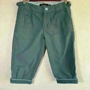 Ebase utility Adjustable Bermuda Shorts Blue Green Turquoise Women size M